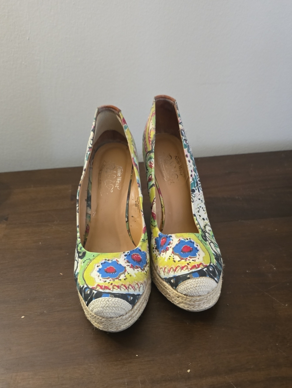 Nine West Multicolor Floral Espadrille Wedges